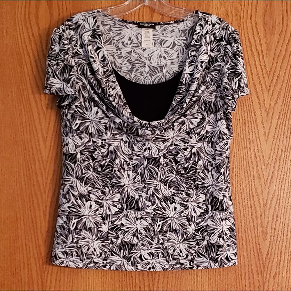 Perception Black & White Floral Top